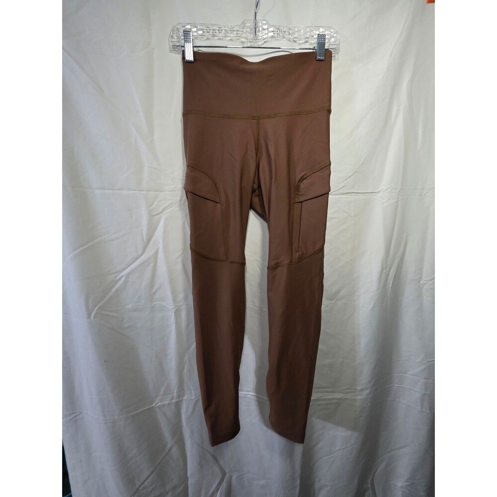 High-Waist Brown Cargo Leggings - Women